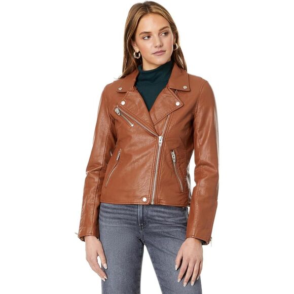 BLANCNYC Faux Leather Moto Jacket Women's L - Picture 1 of 8